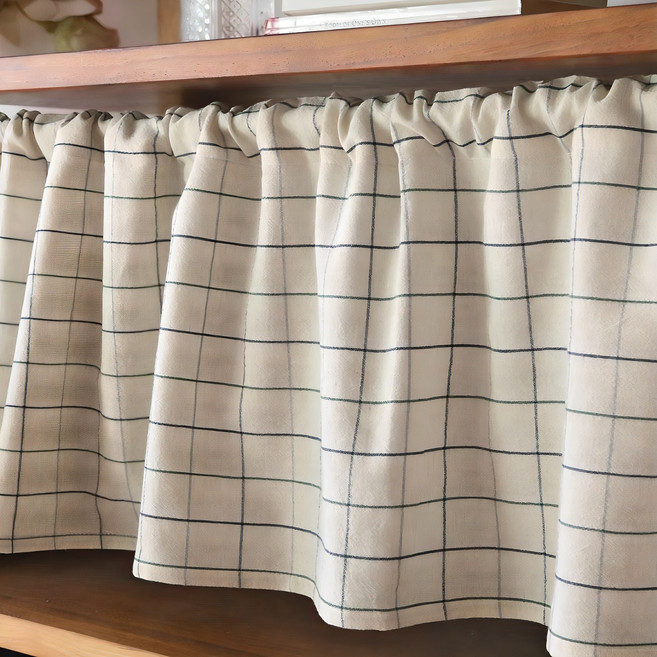 데코토닉 코지 윈도우체크 바란스 커튼