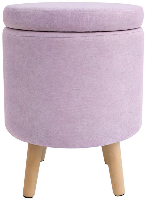 밴프 마인 패브릭 수납스툴, 베이비핑크, 1개