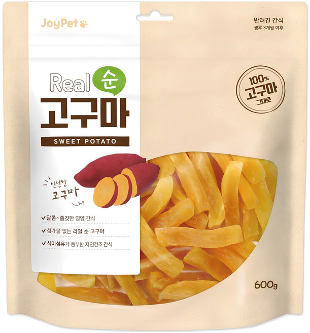 조이펫 강아지 리얼 순 건조간식, 고구마, 600g, 1개