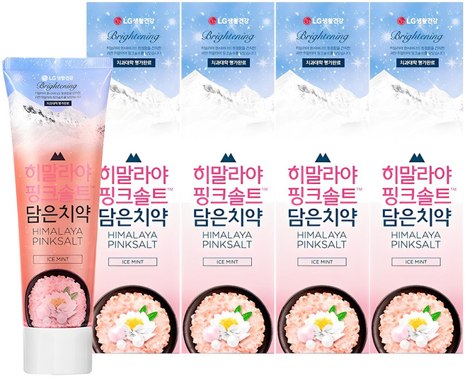 히말라야핑크솔트 담은치약 브라이트닝, 100g, 4개