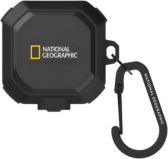 스킨플레이어 내셔널지오그래픽 러기드 범퍼 락 케이스, 버즈2/버즈라이브/버즈프로/버즈2프로, 블랙, 1개