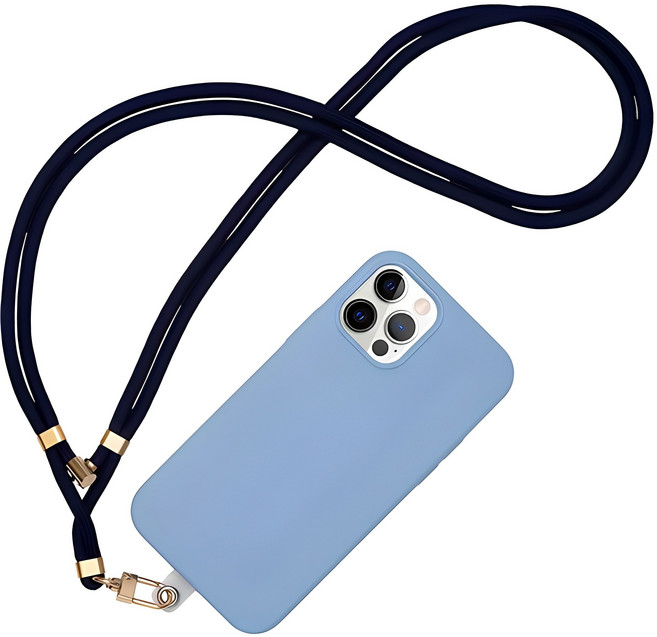 신지모루 휴대폰 숄더 스트랩 목걸이 줄, 네이비, 1개