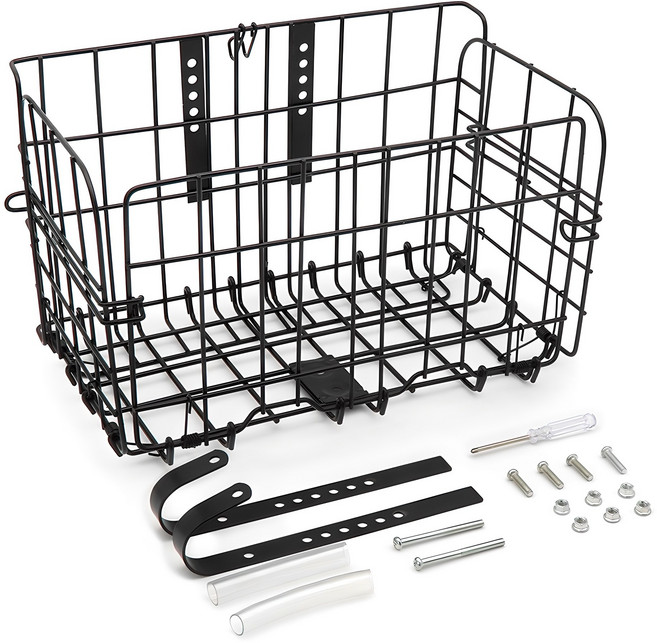 에이스피드 자전거 높이조절형 접이형 바구니, 블랙, 1개