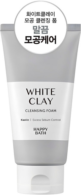 해피바스 화이트 클레이 모공 클렌징폼, 150g, 1개