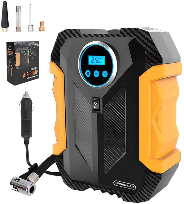 어반카 차량용품 휴대용 셀프 타이어 공기압 주입기, 1개, 혼합색상