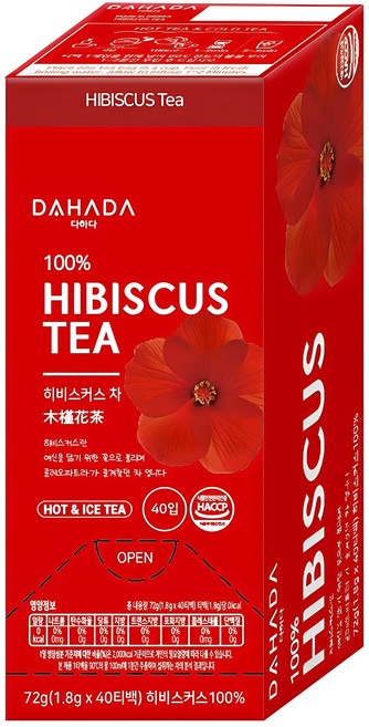 다하다 히비스커스차, 1.8g, 40개입, 1개