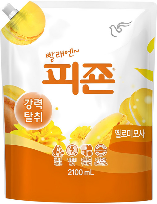 피죤 레귤러 섬유유연제 옐로미모사 리필, 2.1L, 1개