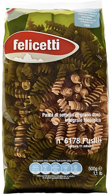 펠리체티 유기농 통밀 푸질리, 500g, 1개