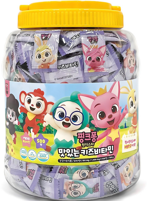 아텍스 핑크퐁 키즈비타민 복숭아맛, 500정, 1개