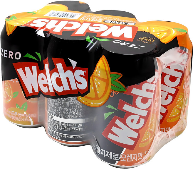 웰치스 제로 오렌지맛, 355ml, 6개