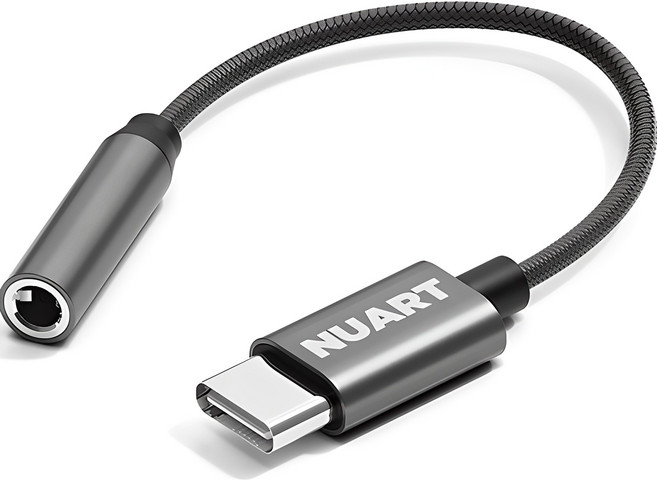 누아트 고해상도 C타입 3.5mm 이어폰 변환 젠더, 12.3cm, 메탈, 1개