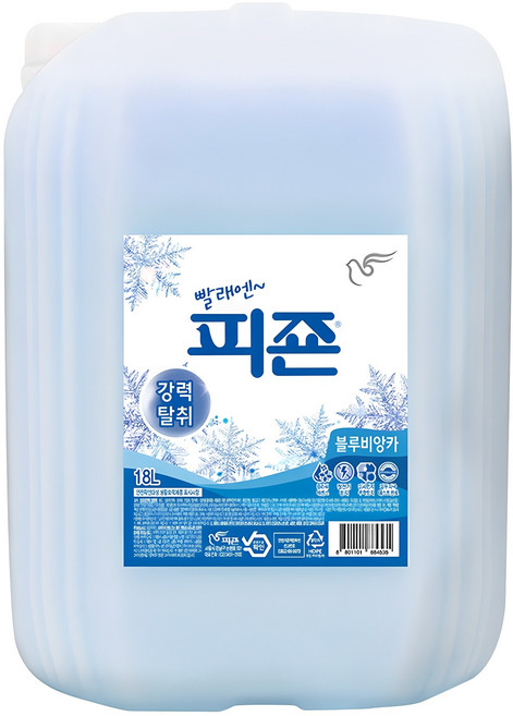 피죤 레귤러 섬유유연제 블루비앙카 본품, 18L, 1개