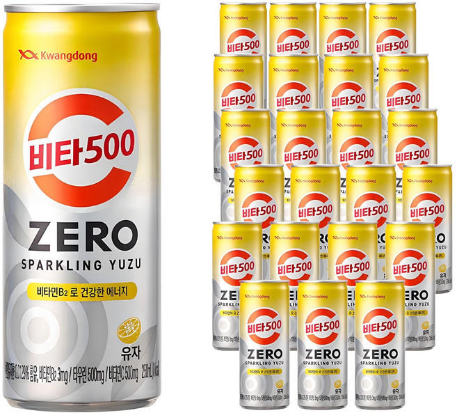 비타500 제로 스파클링 유자, 250ml, 24개