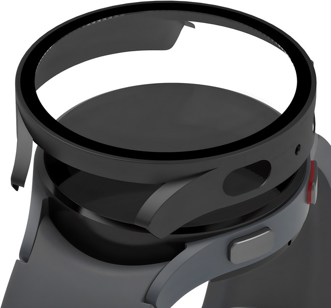 로랜텍 스마트워치 케이스 풀커버 액정보호 강화유리필름 세트, 블랙, 1세트