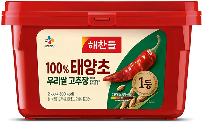 해찬들 100% 태양초 우리쌀 고추장, 2kg, 1개