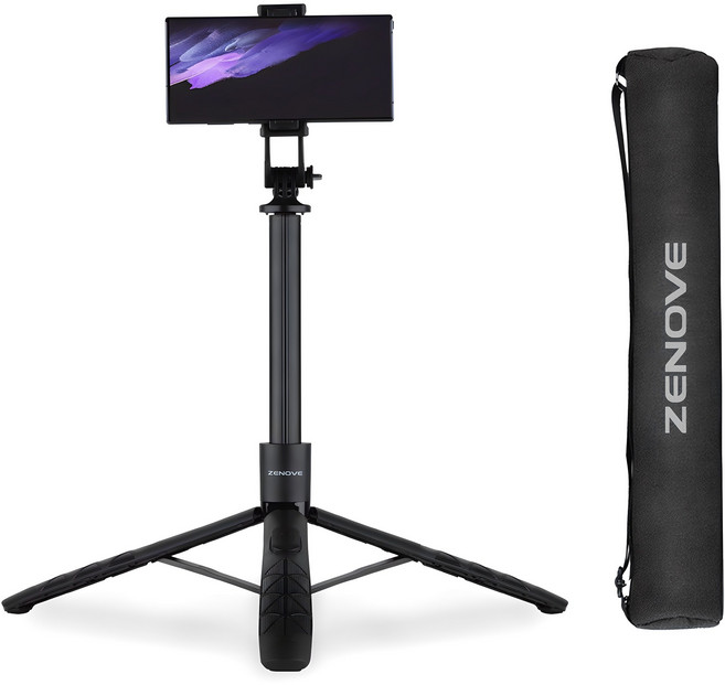 제노브 1.55m 슬림 블루투스 셀카 삼각대, ST1000, 블랙, 1개