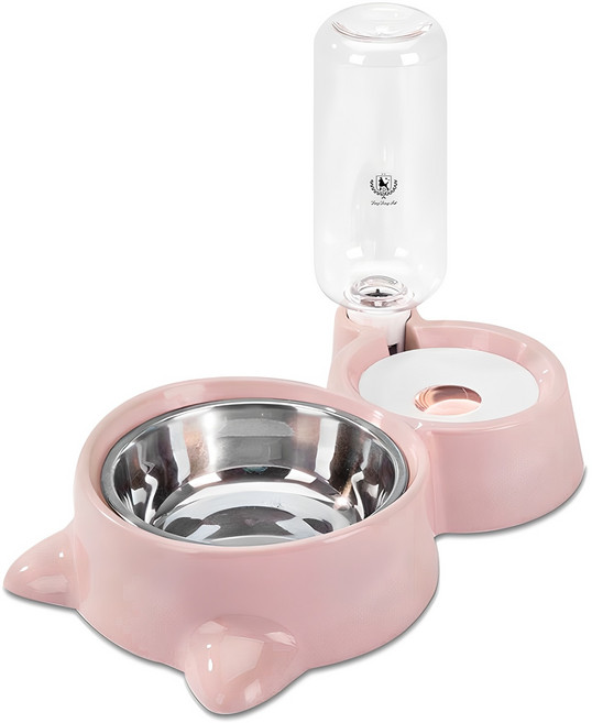 딩동펫 반려동물 아토 급수식기 2구, 핑크, 1개