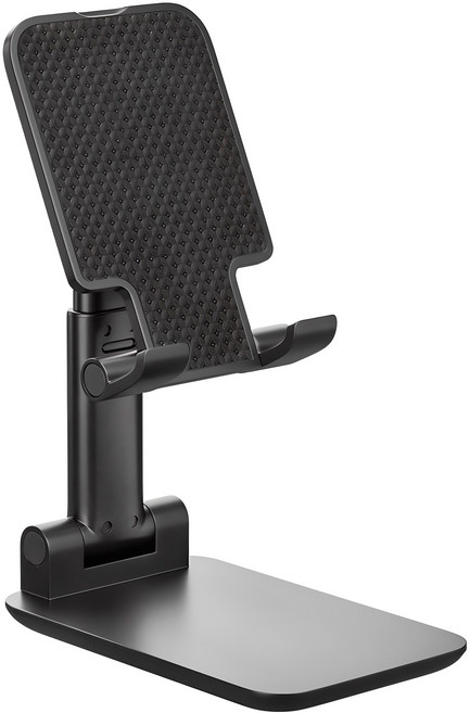 홈플래닛 탁상용 접이식 스마트폰 거치대 6.5x11x12.5~16.5 cm, 블랙, 1개