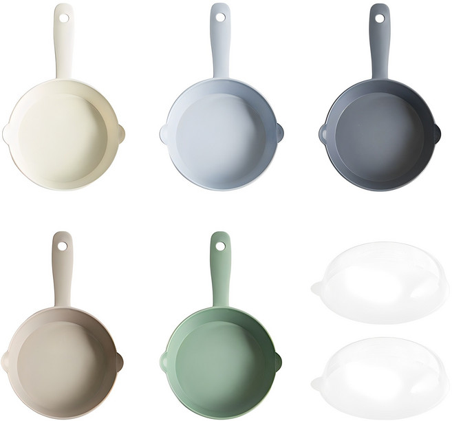 이지앤프리 팬쿠프 손잡이 앞접시 세트, 1세트, 앞접시 5p + 돔뚜껑 2p, 혼합색상