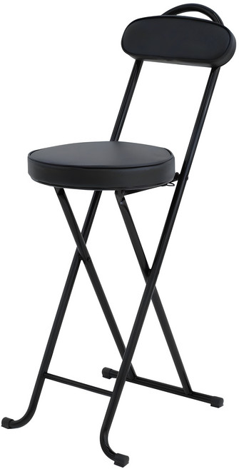 밴프 로이드 접이식 바텐 아일랜드식탁 홈바의자, 제트블랙, 1개