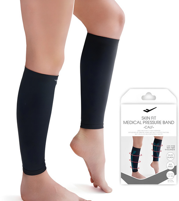 프로스펙스 스킨 핏 종아리 의료용 압박 밴드 2p 세트, 1세트, 종아리/무릎형
