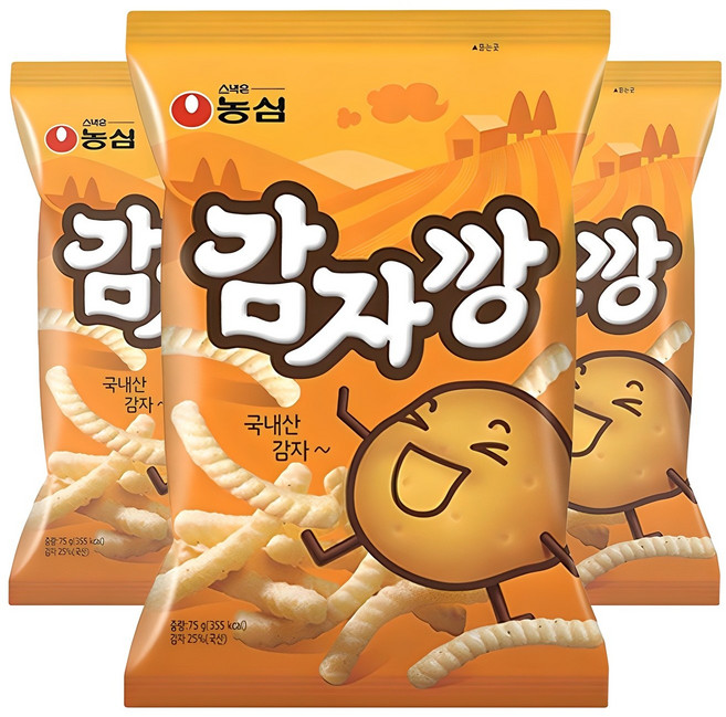 농심 감자깡, 75g, 3개