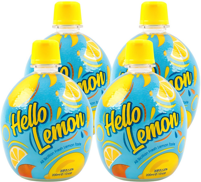 헬로레몬 레몬주스 농축액, 200ml, 4개