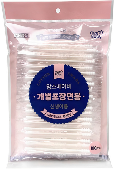 맘스베이비 신생아용 개별포장 면봉, 100개입, 1개