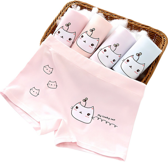 아이뿜 여아용 마이 러블리 캣 학생 드로즈 사각 팬티 5종 세트 C09