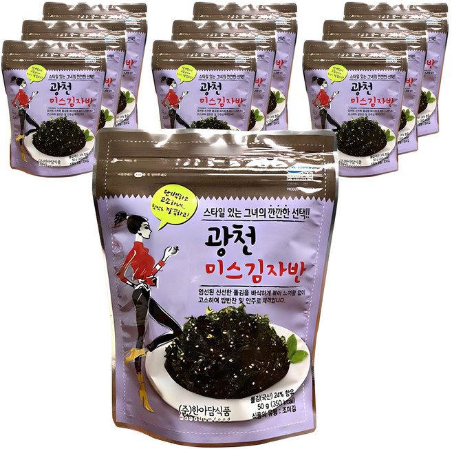 한아담식품 광천 미스김자반, 50g, 10개