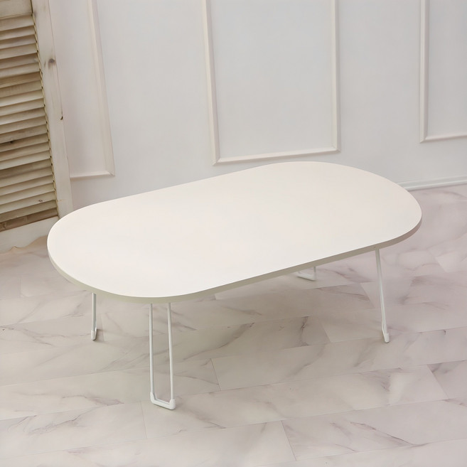 레몬트리 국내제조 E0등급 LPM 오브제 타원형 특대형 900 접이식테이블, 그레이 무광