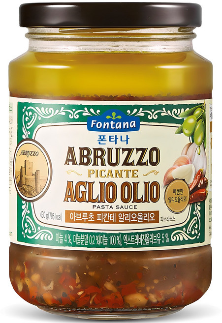 폰타나 아브루초 피칸테 알리오올리오 파스타소스, 430g, 1개