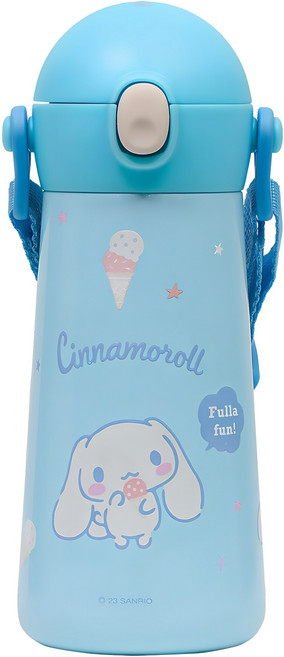 릴팡 더보틀 원터치 어깨끈 이중스텐 물통, 시나모롤, 460ml, 1개