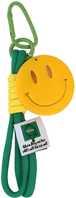 원이네 스마일 스트랩 아크릴 키홀더, 옐로우, 1개
