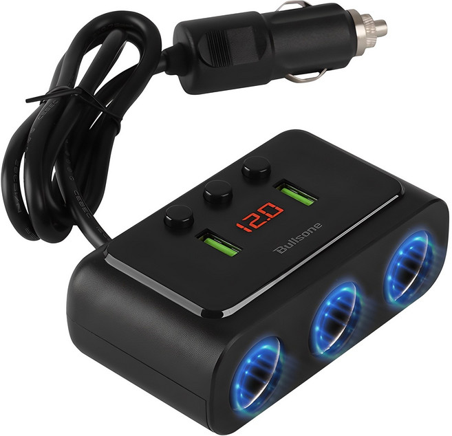 불스원 4in1 케이블 멀티소켓, 1개, 3구