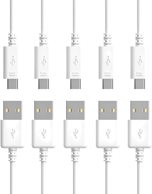 밸류엠 삼성호환 C타입 고속충전 케이블, 화이트, 1.5m, 5개