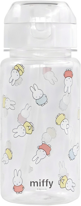 키친유 미피 빨대 물병, 혼합색상, 350ml, 1개