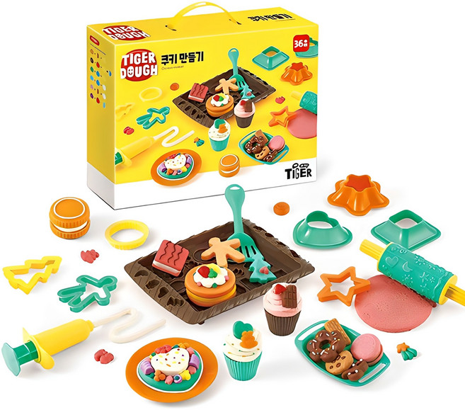 마이리틀타이거 타이거 도우 클레이 쿠키만들기, 혼합색상, 866g, 1세트