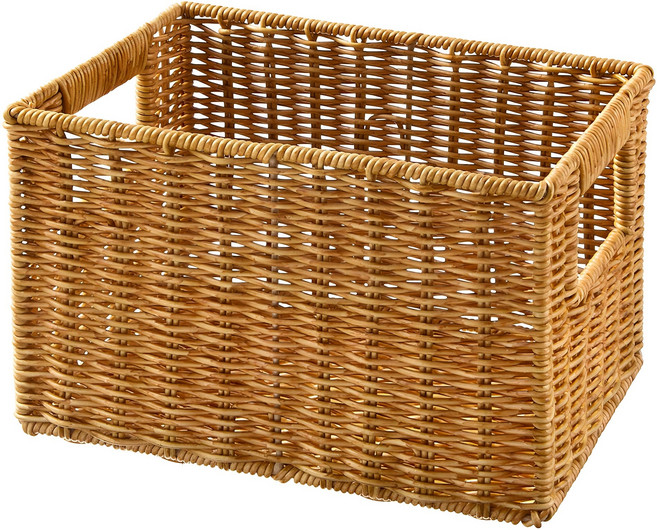 코멧 홈 내츄럴 라탄 패턴 사각 바구니 M, 1개
