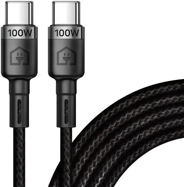 홈플래닛 E-Marker IC 칩셋 C to C PD 100W 초고속충전 케이블, 3m, 블랙, 1개