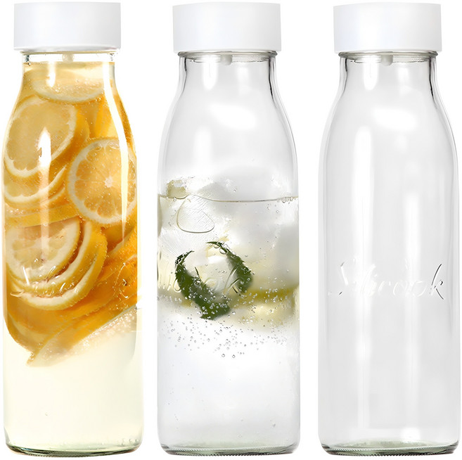 실리쿡 유리 물병 3p 세트, 혼합색상, 1L, 1개