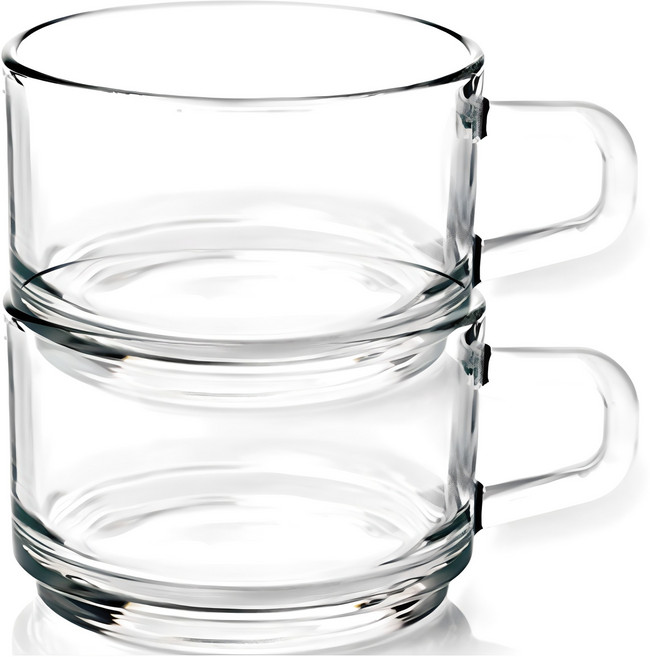 글라스락 시리얼 머그 450ml, 투명, 2개