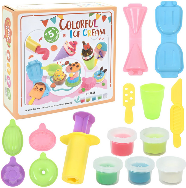 플레이 컬러 도우 클레이 세트, 아이스크림, 350g, 1세트