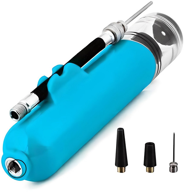 네이처스파머 축구공 농구공 미니 휴대용 멀티 에어펌프, 블루, 1개