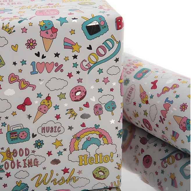 증착롤 슈가랜드 포장지 17m, 01백색, 1개