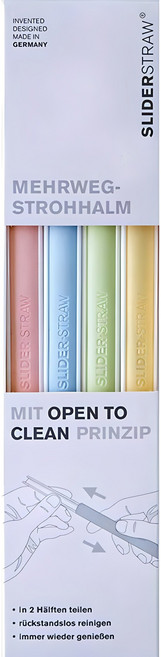 슬라이드스트로우 재사용 빨대 롱버전 믹스, 4개, 1세트