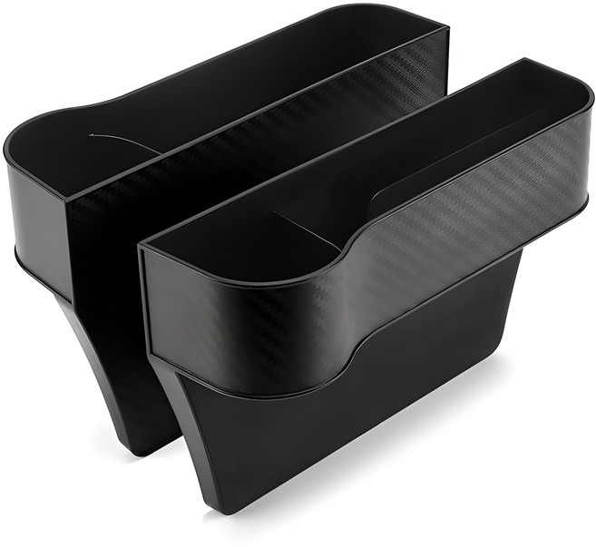 아리코 차량용 틈새 수납 운전석 + 조수석 사이드포켓 세트, 1세트, 블랙