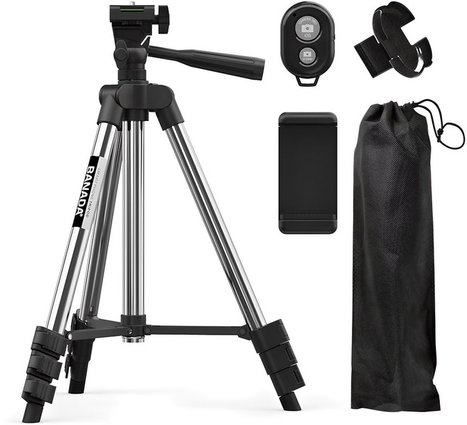 BANADA 스마트폰 4단 삼각대 5종 세트, BND-B2TP4001, 실버, 1세트