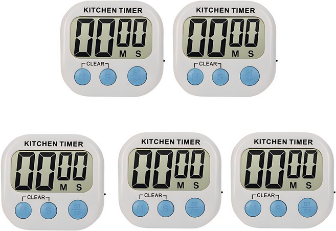 GUNU 요리조리 마그네틱 주방타이머, 화이트, 5개