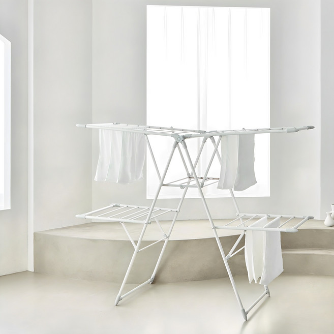 한샘 양날개 플러스 건조대, 크림화이트+라이트그레이